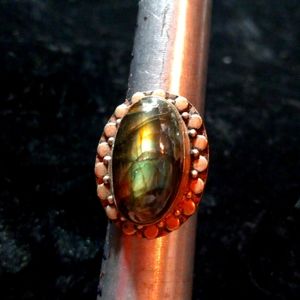 113 NWT Labradorite gemstone crystal 925 silver ring size 9 free shipping sale